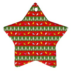 Christmas Papers Red And Green Star Ornament (two Sides) by Pakrebo