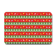 Christmas Papers Red And Green Small Doormat 