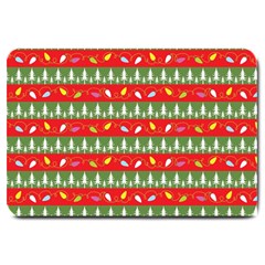 Christmas Papers Red And Green Large Doormat 