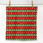 Christmas Papers Red And Green Face Towel Front