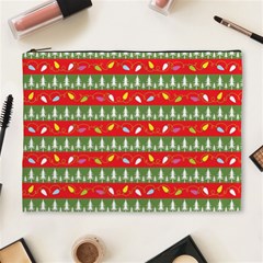 Christmas Papers Red And Green Cosmetic Bag (XL)