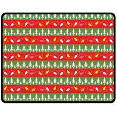 Christmas Papers Red And Green Fleece Blanket (Medium) 