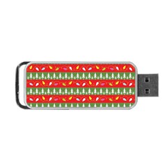 Christmas Papers Red And Green Portable USB Flash (One Side)