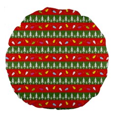 Christmas Papers Red And Green Large 18  Premium Round Cushions