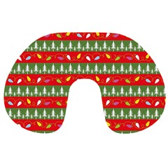 Christmas Papers Red And Green Travel Neck Pillows