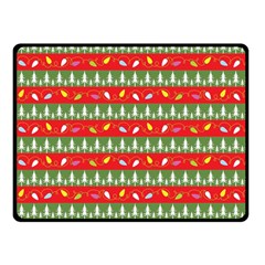 Christmas Papers Red And Green Double Sided Fleece Blanket (Small) 