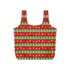 Christmas Papers Red And Green Full Print Recycle Bag (S)