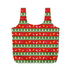 Christmas Papers Red And Green Full Print Recycle Bag (M)