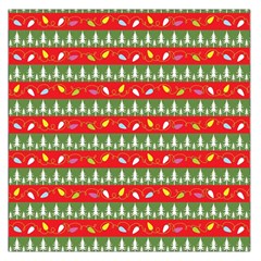 Christmas Papers Red And Green Large Satin Scarf (Square)