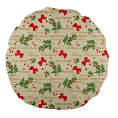 Christmas Paper Scrapbooking Large 18  Premium Flano Round Cushions by Pakrebo