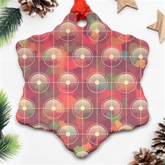 Colorful Background Abstract Snowflake Ornament (two Sides) by Pakrebo