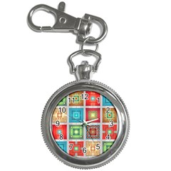 Tiles Pattern Background Colorful Key Chain Watches