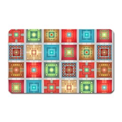 Tiles Pattern Background Colorful Magnet (Rectangular)