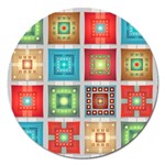 Tiles Pattern Background Colorful Magnet 5  (Round) Front