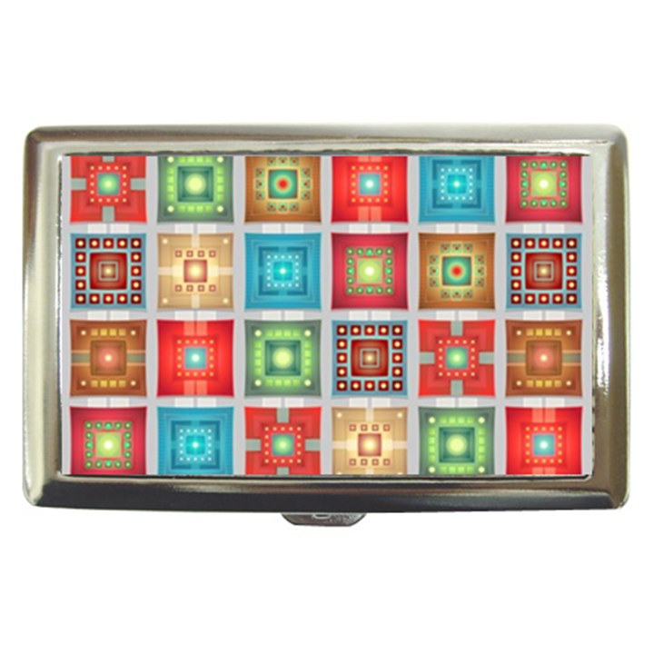 Tiles Pattern Background Colorful Cigarette Money Case