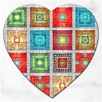 Tiles Pattern Background Colorful Jigsaw Puzzle (Heart) Front