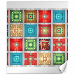 Tiles Pattern Background Colorful Canvas 8  x 10 