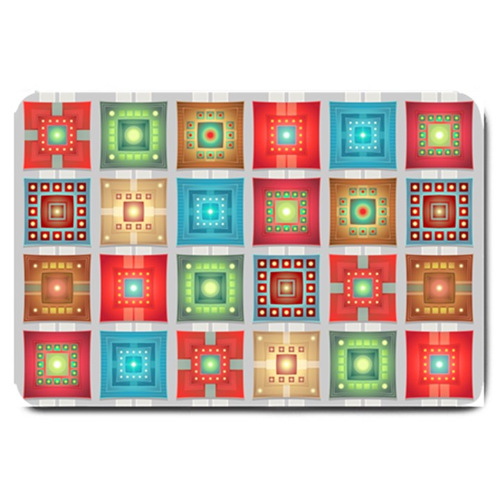 Tiles Pattern Background Colorful Large Doormat 