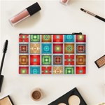 Tiles Pattern Background Colorful Cosmetic Bag (Small) Back