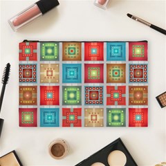 Tiles Pattern Background Colorful Cosmetic Bag (Large)