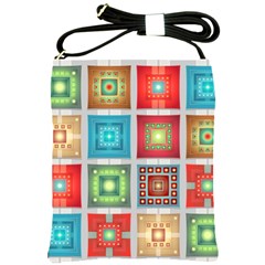 Tiles Pattern Background Colorful Shoulder Sling Bag