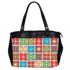 Tiles Pattern Background Colorful Oversize Office Handbag (2 Sides)