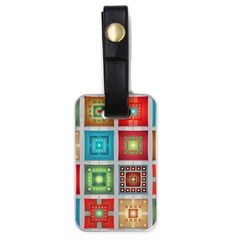 Tiles Pattern Background Colorful Luggage Tags (One Side) 