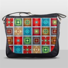 Tiles Pattern Background Colorful Messenger Bag