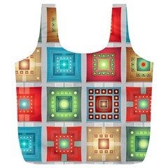 Tiles Pattern Background Colorful Full Print Recycle Bag (xl) by Pakrebo