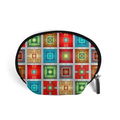 Tiles Pattern Background Colorful Accessory Pouch (Small)