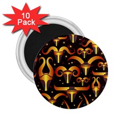 Stylised Horns Black Pattern 2 25  Magnets (10 Pack)  by Pakrebo