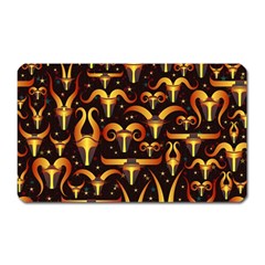 Stylised Horns Black Pattern Magnet (rectangular) by Pakrebo