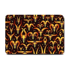 Stylised Horns Black Pattern Small Doormat  by Pakrebo