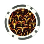 Stylised Horns Black Pattern Poker Chip Card Guard (10 pack) Front