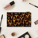 Stylised Horns Black Pattern Cosmetic Bag (Small) Back