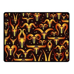 Stylised Horns Black Pattern Double Sided Fleece Blanket (small)  by Pakrebo