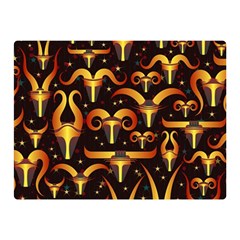 Stylised Horns Black Pattern Double Sided Flano Blanket (mini)  by Pakrebo