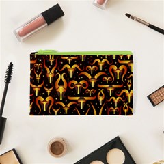 Stylised Horns Black Pattern Cosmetic Bag (xs) by Pakrebo