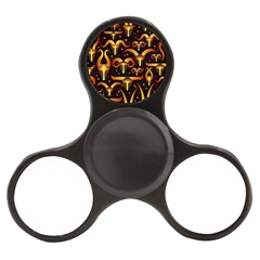 Stylised Horns Black Pattern Finger Spinner by Pakrebo