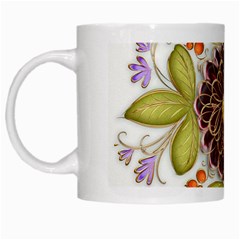 Flowers Decorative Flowers Pattern White Mugs by Pakrebo