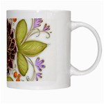 Flowers Decorative Flowers Pattern White Mugs Right