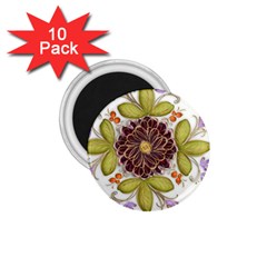 Flowers Decorative Flowers Pattern 1 75  Magnets (10 Pack)  by Pakrebo