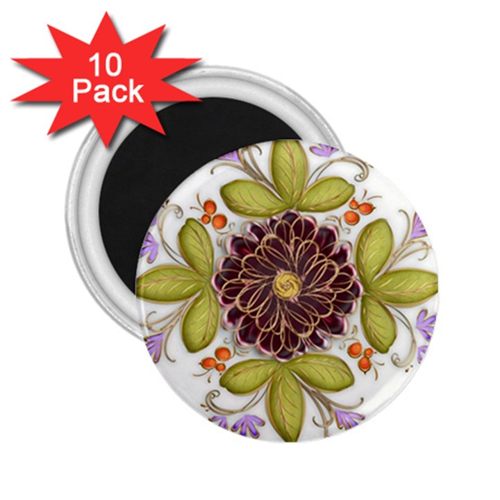 Flowers Decorative Flowers Pattern 2.25  Magnets (10 pack) 