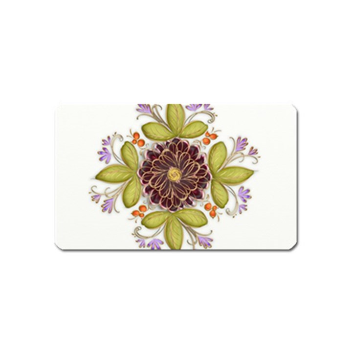 Flowers Decorative Flowers Pattern Magnet (Name Card)