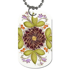 Flowers Decorative Flowers Pattern Dog Tag (two Sides)