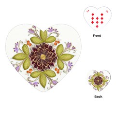 Flowers Decorative Flowers Pattern Playing Cards (heart) by Pakrebo