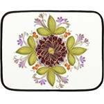 Flowers Decorative Flowers Pattern Double Sided Fleece Blanket (Mini)  35 x27  Blanket Front