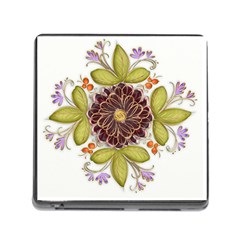 Flowers Decorative Flowers Pattern Memory Card Reader (square 5 Slot)