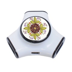 Flowers Decorative Flowers Pattern 3-port Usb Hub by Pakrebo