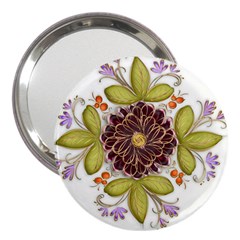 Flowers Decorative Flowers Pattern 3  Handbag Mirrors by Pakrebo